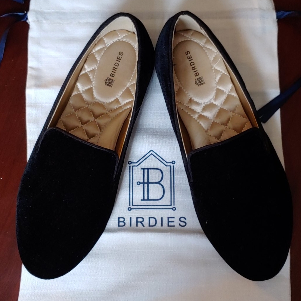 NIB Birdies Starling black velvet Flats